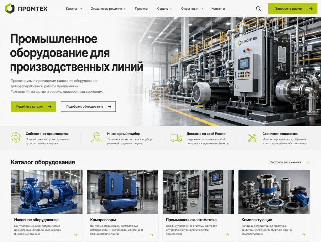 Производственный сайт каталог