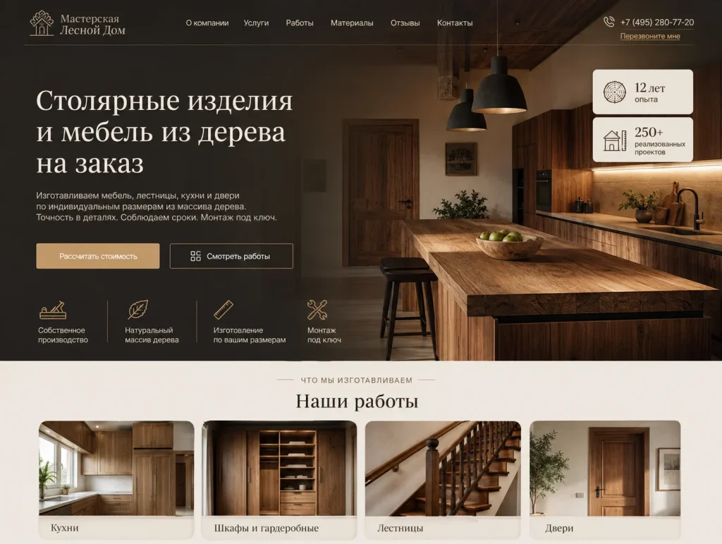Сайт для мебельной компании