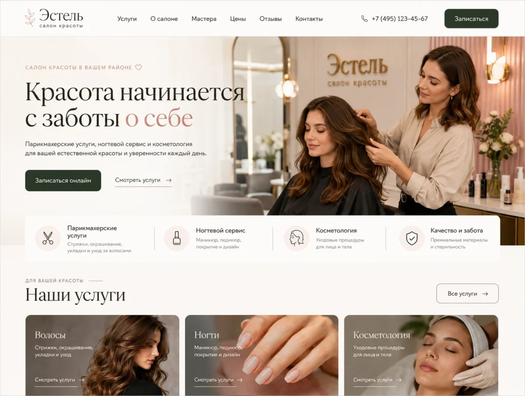 Сайт для салона красоты