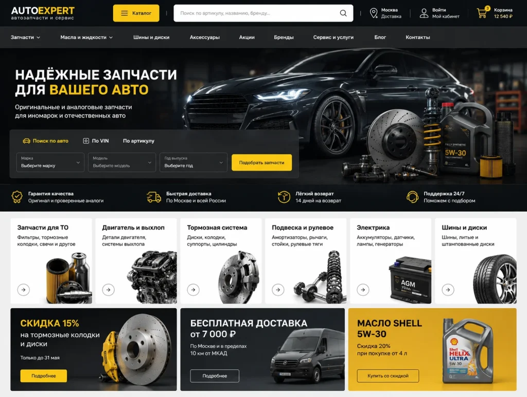 Продажа автозапчастей