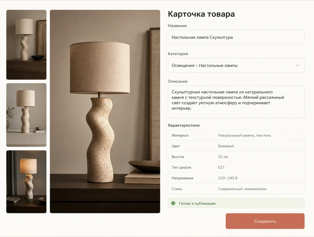Переносим карточки товаров