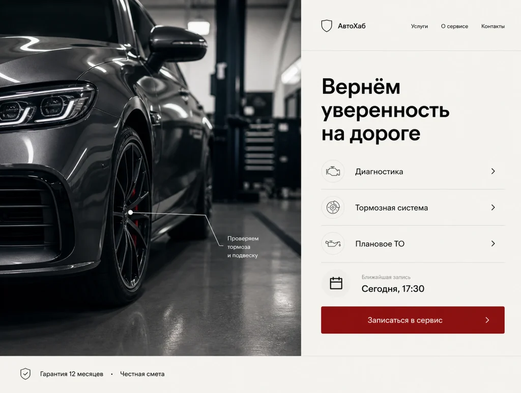 Сайт для автосервиса
