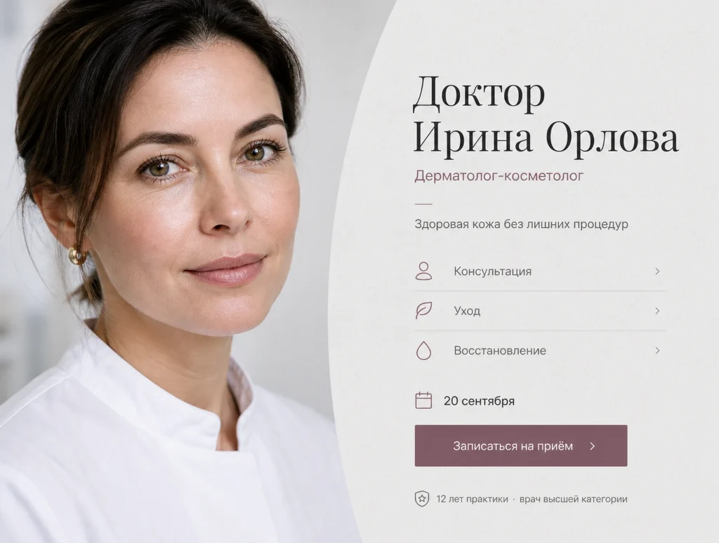 Сайт для врача косметолога